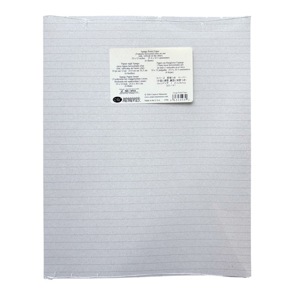 SPARGO RULED PAPER Creative Memories Scrapbook Paper Pack NEW NWT Journaling Box - Picture 1 of 1
